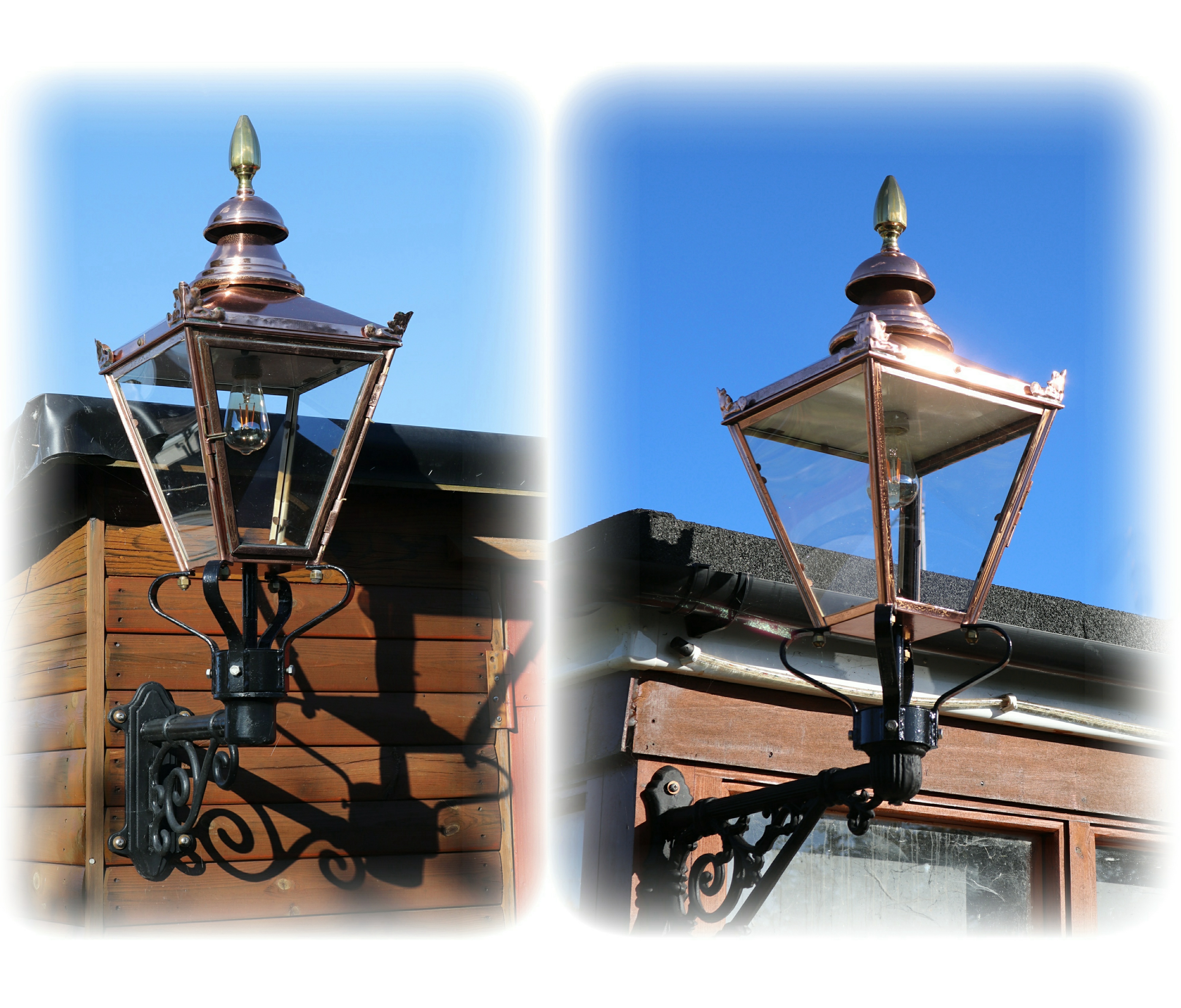 A pair of Victorian street lamps restored